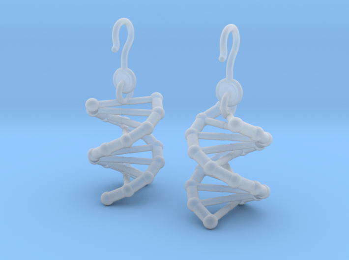 DNA Earrings (One Piece) 3d printed