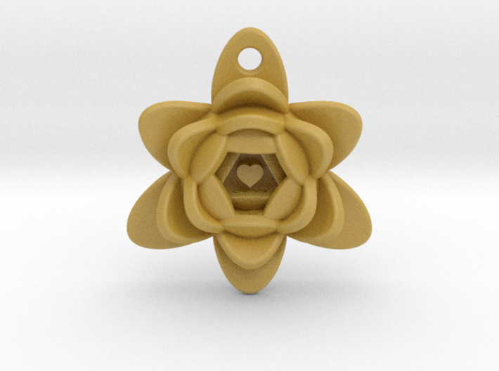 Heart Triangle Flower Pendant 3d printed