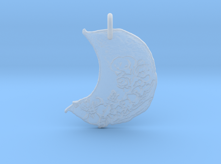 Floral Waxing Crescent Moon by Gabrielle 3d printed