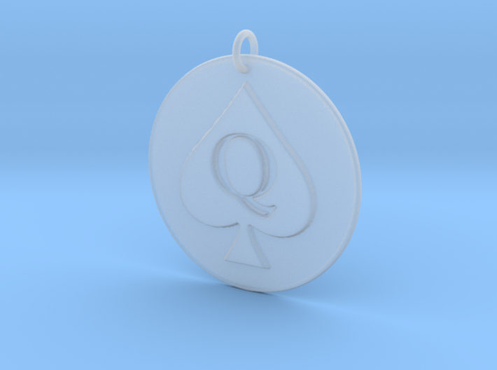 Queen of Spades Pendant 3d printed