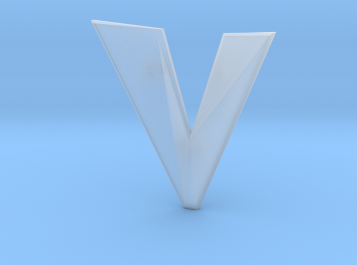 Distorted letter V 3d printed