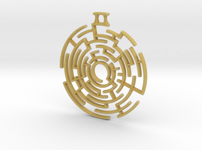 Labyrinthine Pendant 3d printed