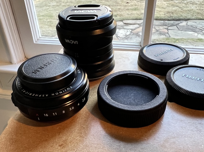 Fuji x-mount double lens stacking cap 3d printed 