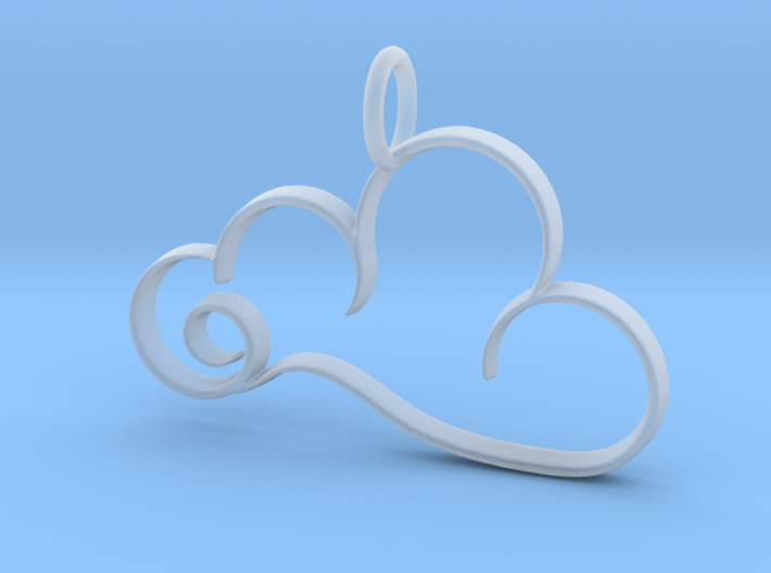Curvy Cloud Pendant Charm 3d printed