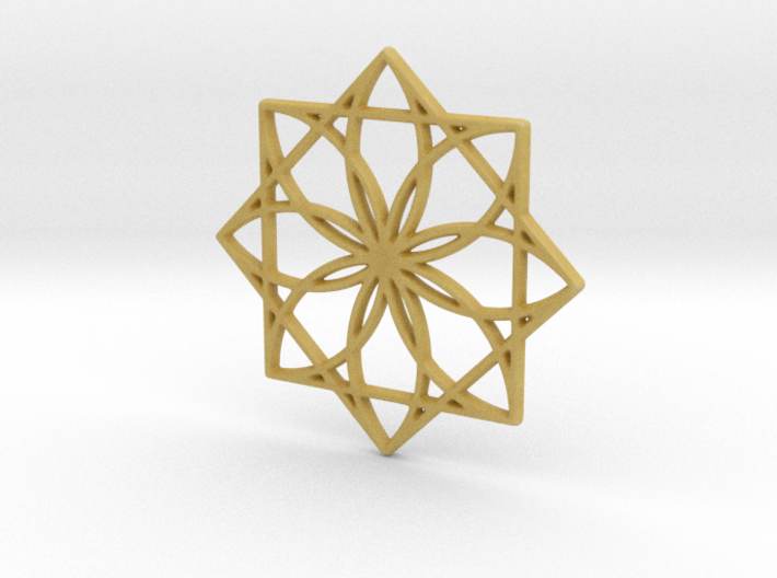 Modern Geometric Floral Pendant Charm 3d printed