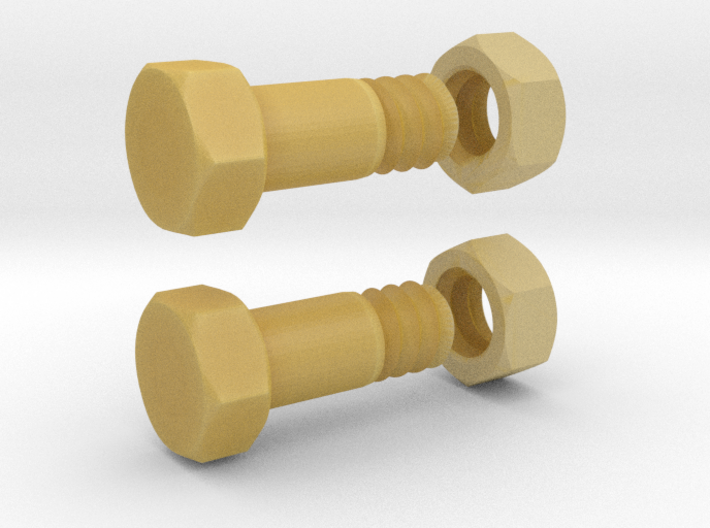 Tunnel - Bolt 4mm Pair with nut 3d printed 