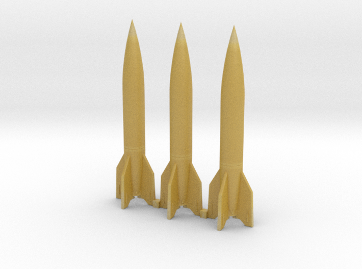 V-2 1/700 scale (three rockets) - sprue 3d printed 