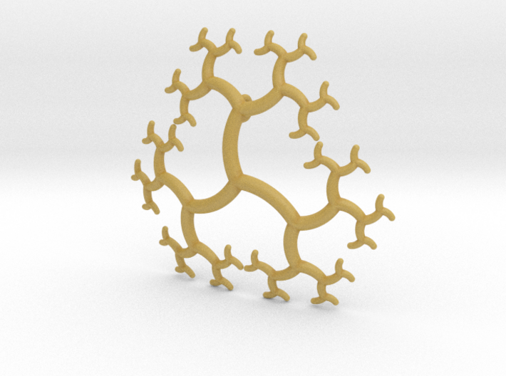 Curved Trivalent Tree Pendant 3d printed