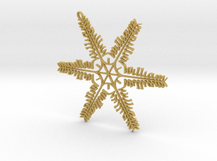 William snowflake ornament 3d printed