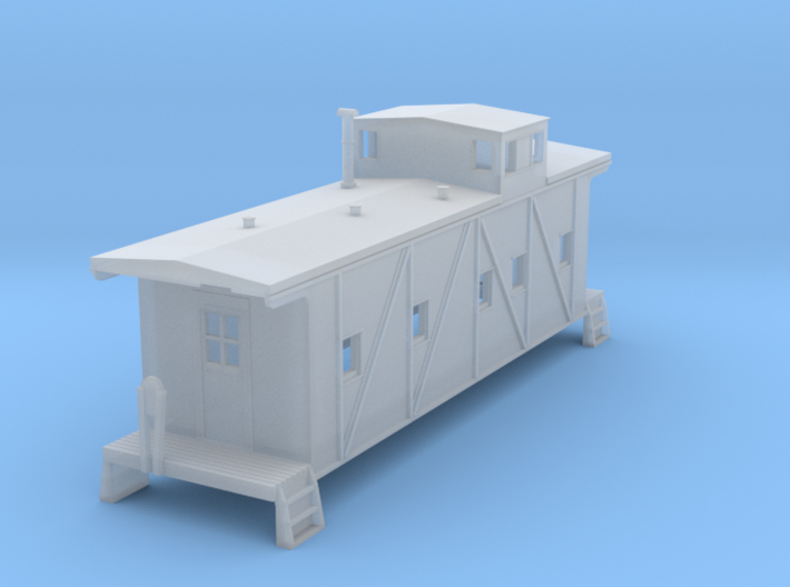 RI outside bracred caboose no roof walks 3d printed 