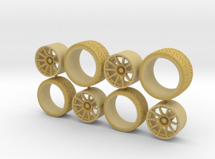 Set wheels BRAID Fullrace + Tire 1/43 3d printed