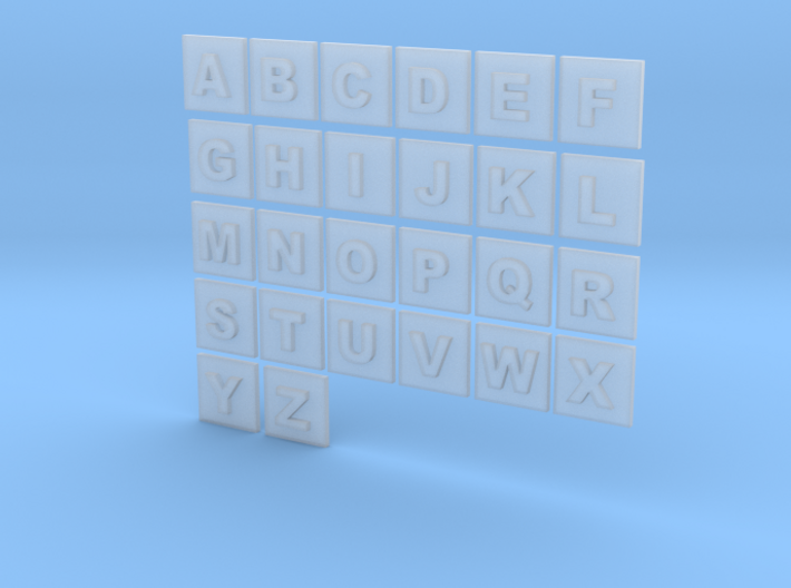 latin alphabet letters puzzle pieces 3d printed