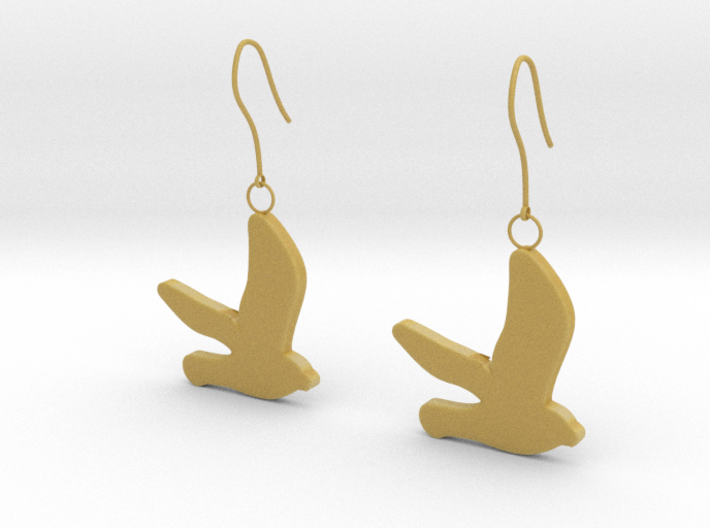Bird earrings 3d printed 