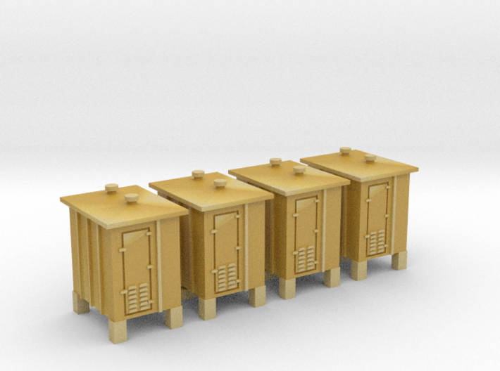 4 pcs Z scale signal relay box on sprue 3d printed 