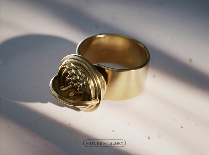 Wave-Particle Duality ✦ Signet Ring ✦ Size 5-6 3d printed 