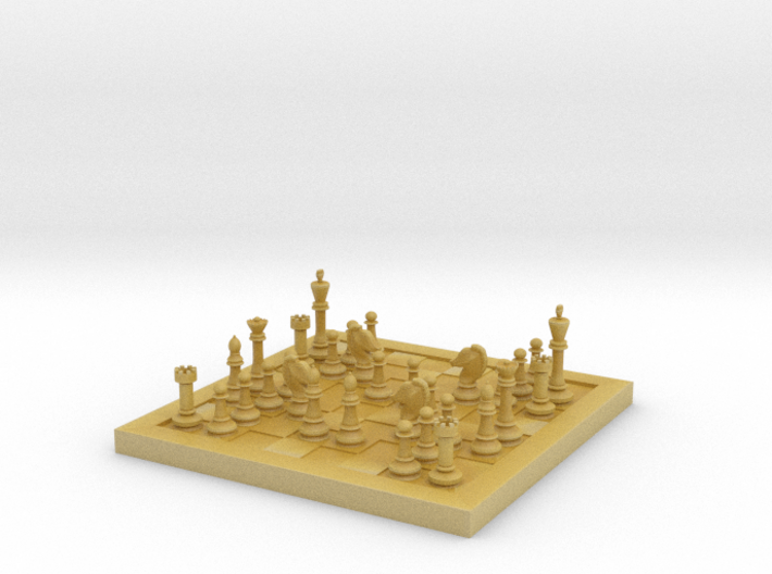 1/18 Scale Chess Board Mid-game (v01) 3d printed 