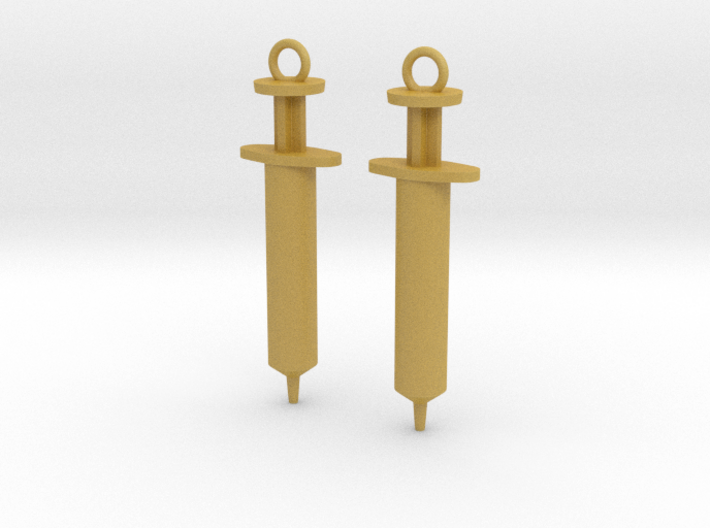 Syringe Earrings 2pc 3d printed