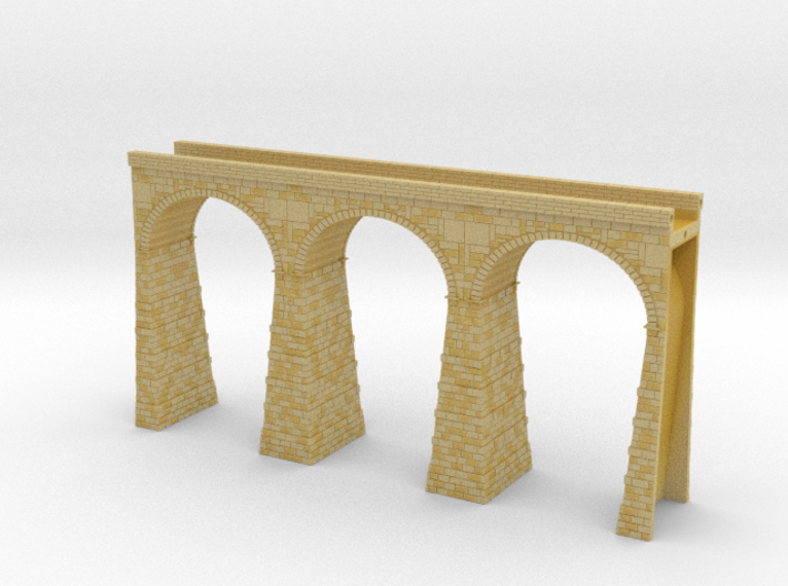 T-scale Stone Viaduct Section (3 Arches) - 135mm S 3d printed