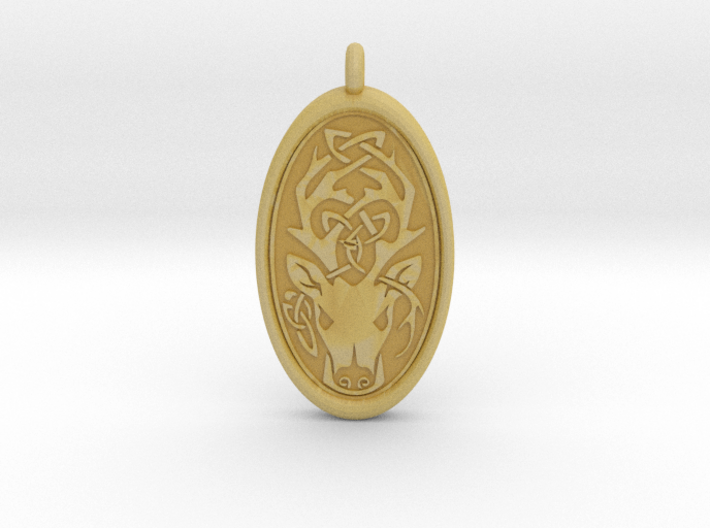 Celtic Stag deer Pendant  3d printed
