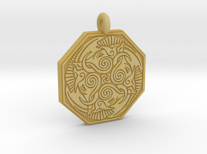 Cerridwen Octagonal Pendant 3d printed