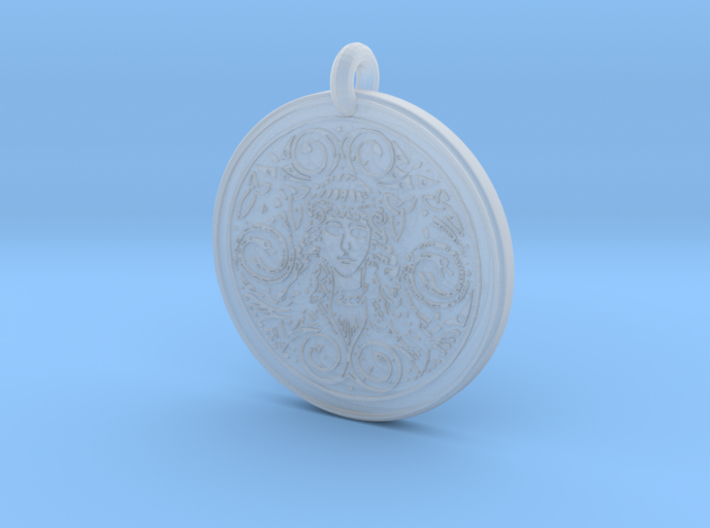 Brigantia Goddess Round Pendant 3d printed