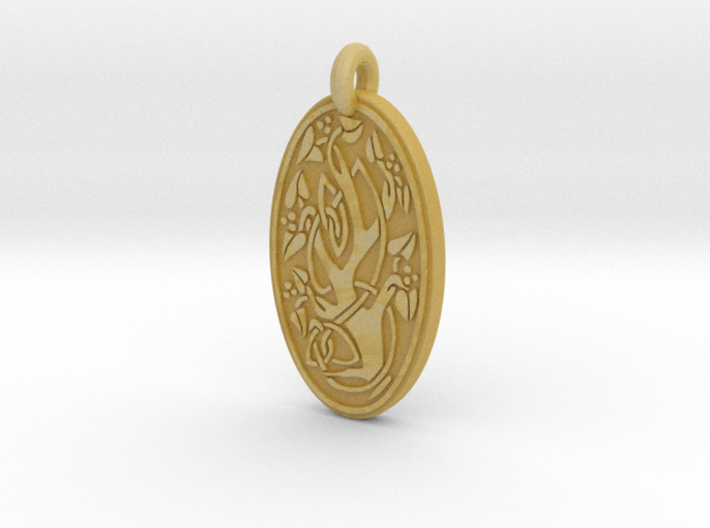 Sacred Tree/Tree of Life - Oval Pendant 3d printed