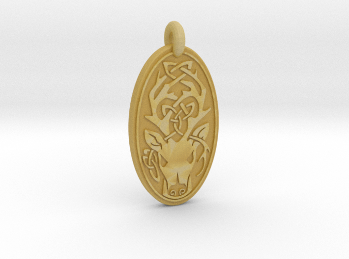 Stag - Oval Pendant 3d printed
