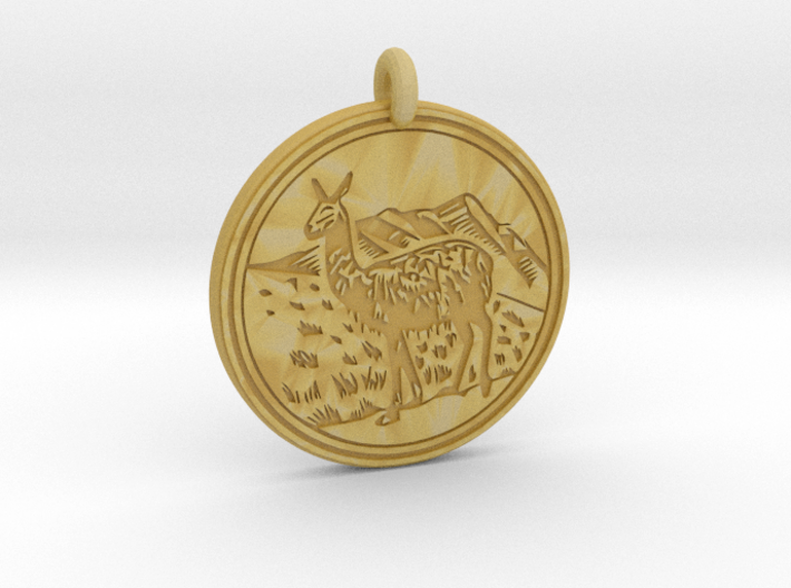 Llama Animal Totem Pendant 3d printed