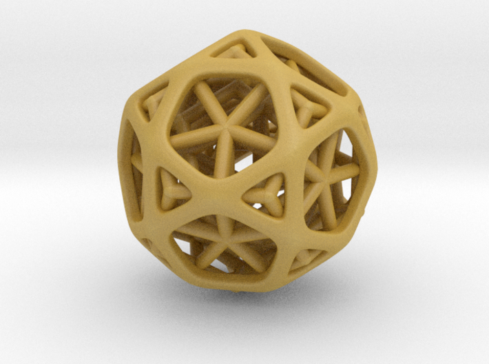 Nested dodeca &amp; Icosa inside Icosidodecahedron 3d printed