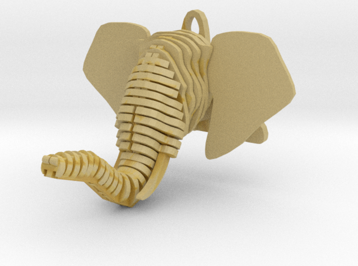 Sliced Elephant head Pendant 3d printed