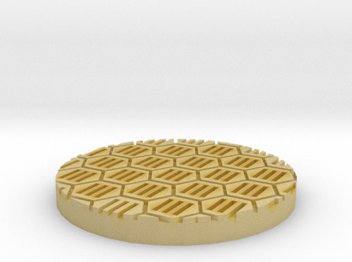 Hex Grate 1&quot; Circular Miniature Base Plate 3d printed