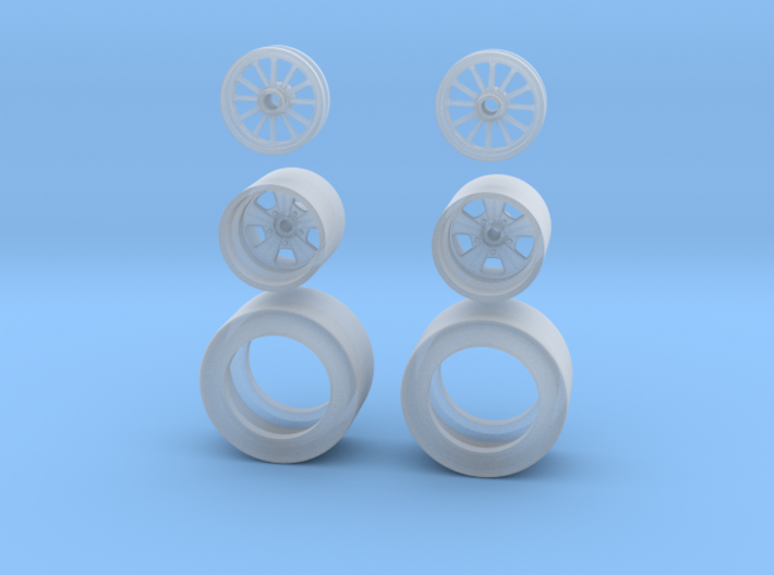 1:64 Drag racing wheels and Tires 3d printed
