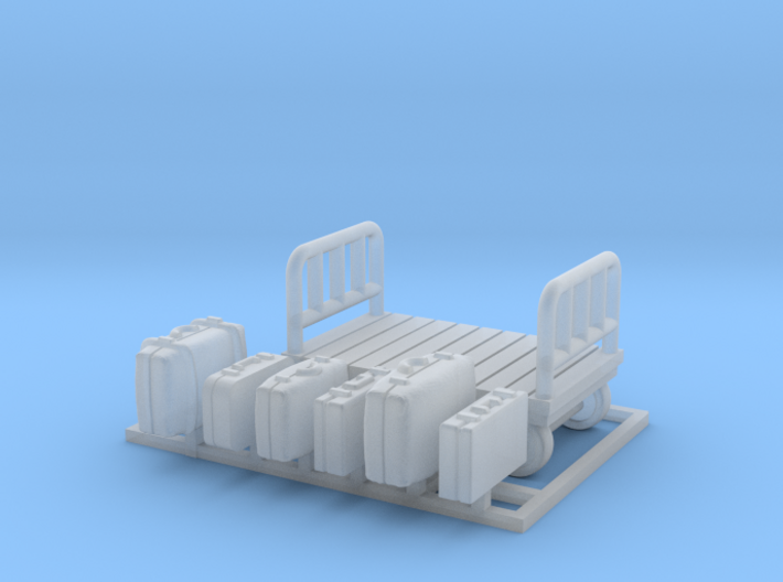 Train Luggage Cart in H0 1:87 scale (Small Set) 3d printed