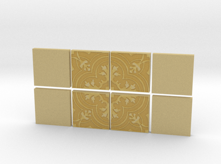 Dollhouse Floor Tiles With Art Deco Stamp 3d printed