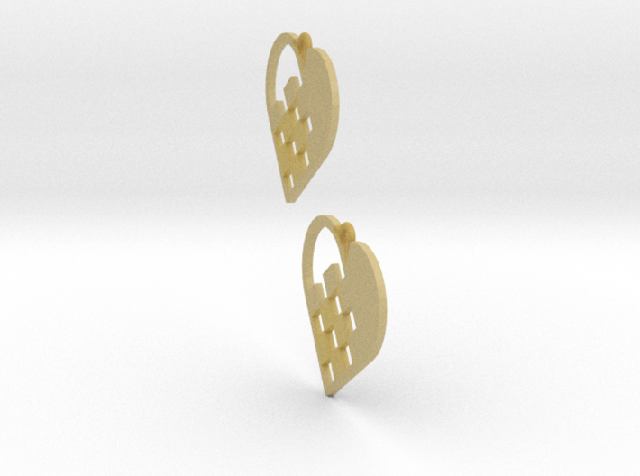 Swedish Heart Earrings 3d printed 
