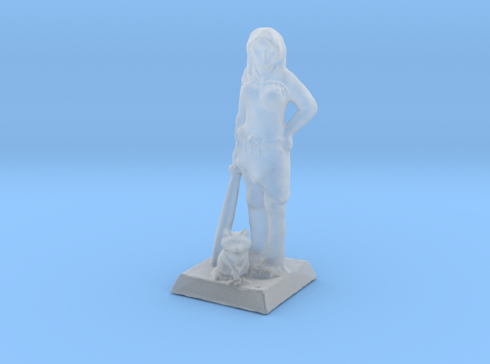 Pocahontas Warrior w/ Raccoon 28mm Scale Miniature 3d printed