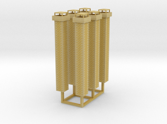 1:160 Brick Chimneys (6) 3d printed 