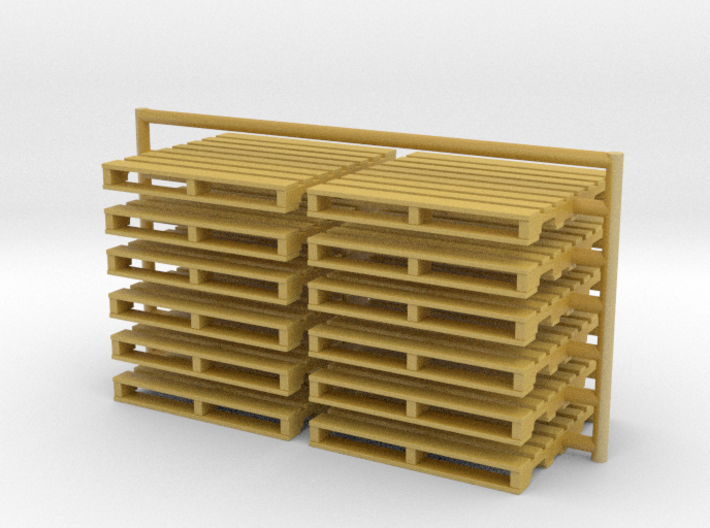12 wood Pallets HO scale 3d printed 