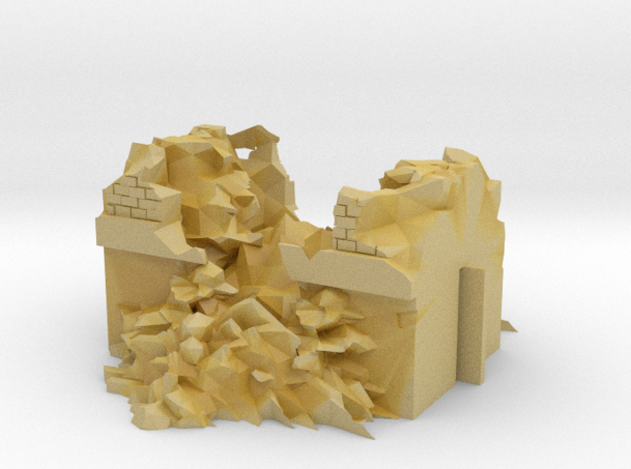 Row Buildings - Mid - Rubble 3d printed