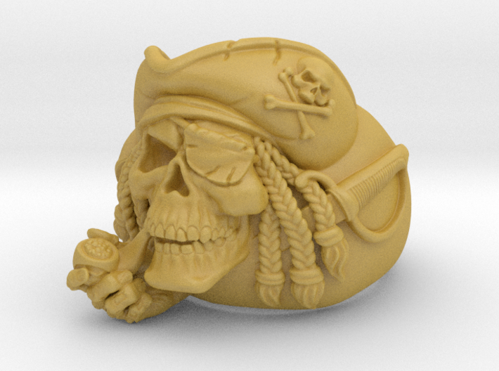 &quot;Blue Beard&quot; Pirate skull ring 3d printed