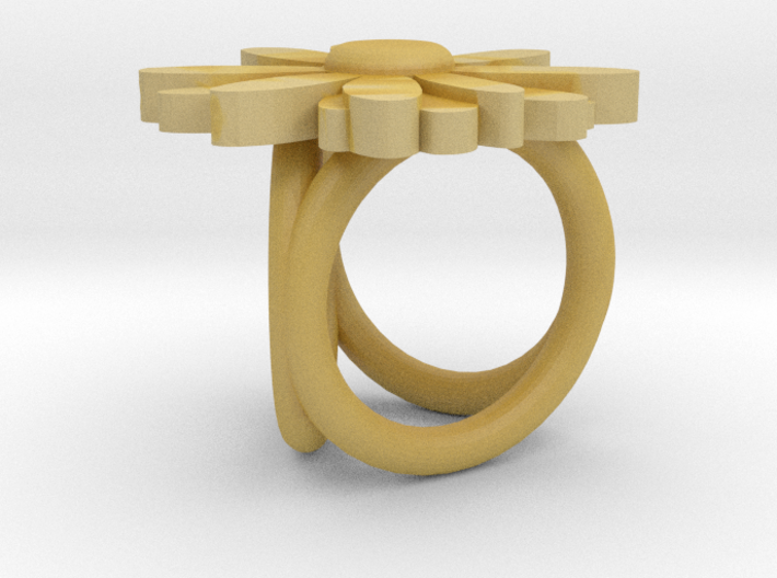 Scarf buckle triple ring with daisy 3d printed