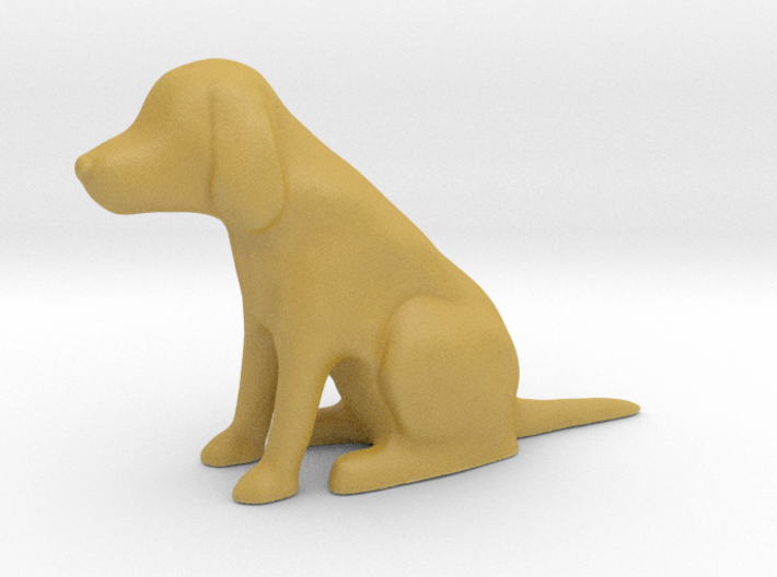 Minimalist Sitting Dog figurine 3d printed