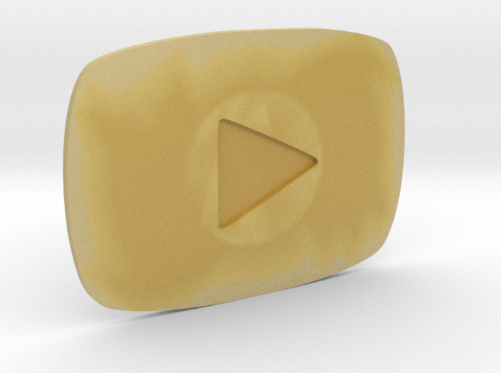 Youtube Play Button Gold 3d printed