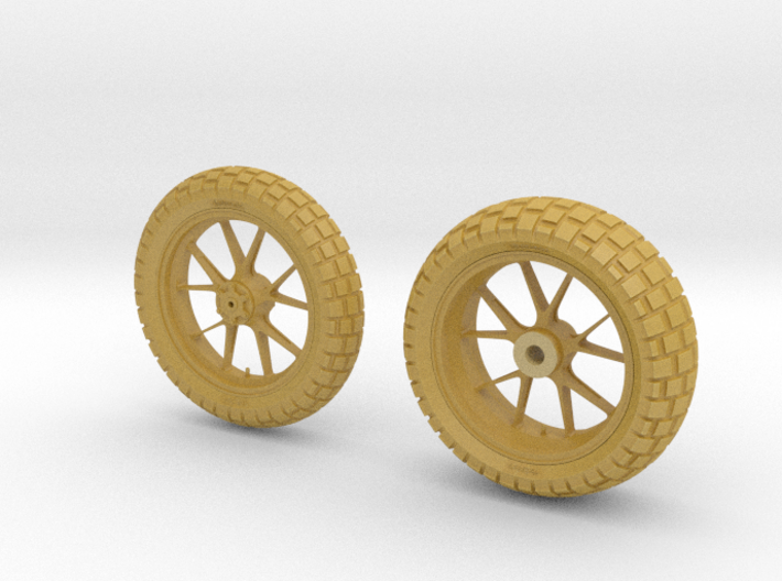 1/6 10 Spoke Wheel with Tyre 3d printed