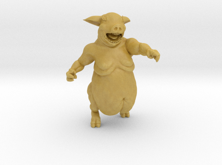 Ragepig - Naked - Angry (28mm scale miniature) 3d printed