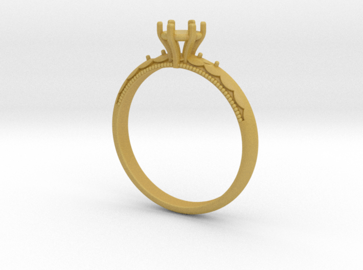 Engagement Ring Light Weight Solitaire Ring-O-1-10 3d printed