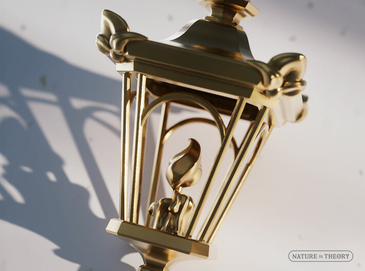 A Candle in the Dark ✦ Single Lantern Pendant 3d printed Front: Close-up 3D render.