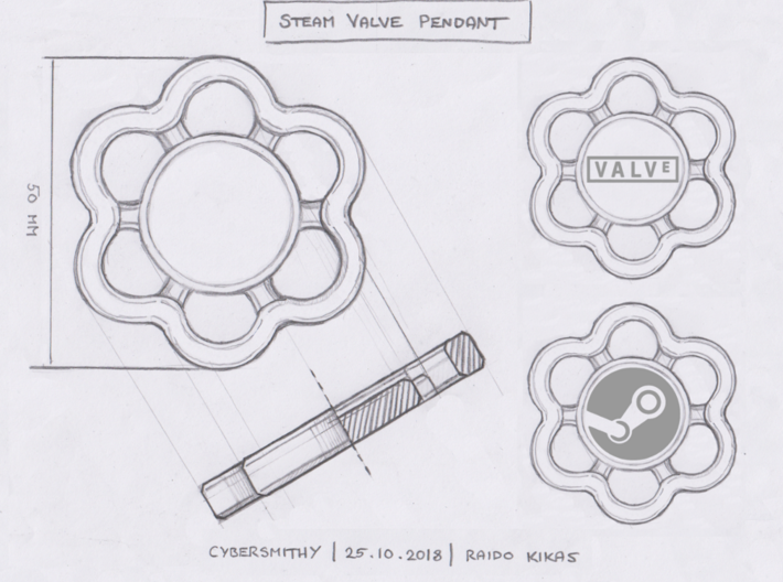 Valve Keychain 3d printed concept art