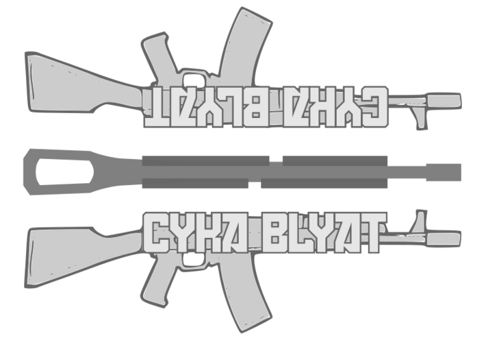 Cyka Blyat AK47 Pendant 3d printed concept art