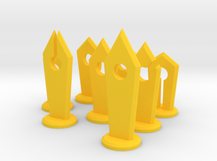 Slotted Slabs Chess Set - Non-Pawns 3d printed
